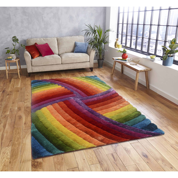 Orren Ellis Tufted Red/Yellow Area Rug & Reviews Wayfair